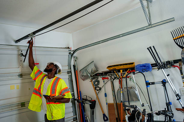 Professional Garage Door Spring Repair technician working in Plantsville, CT